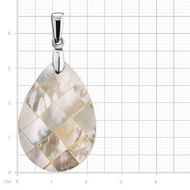 Подвеска с перламутром в форме капли, мозаика