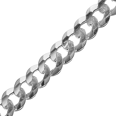 Серебряный мужской браслет, плетение Панцирное, покрытие родием, ширина 7 мм