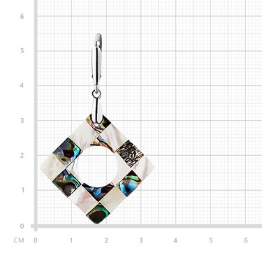 Перламутровые серьги ромбы с отверстием, мозаика