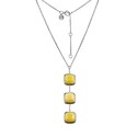 Колье,Серебро,с вставкой Янтарь Желтый цвета,с замком Карабинный,ГОНКОНГ