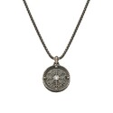 Серебряное мужское колье  Колье,Серебро,с вставкой Сапфир Белая цвета,с замком Карабинный,ГОНКОНГ