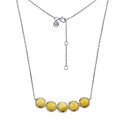 Колье,Серебро,с вставкой Янтарь Желтый цвета,с замком Карабинный,ГОНКОНГ