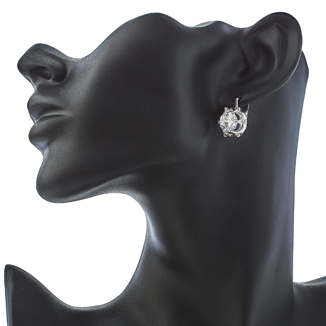 Серебряные серьги  Серьги,Серебро,с вставкой Фианит,с замком Английский,РОССИЯ