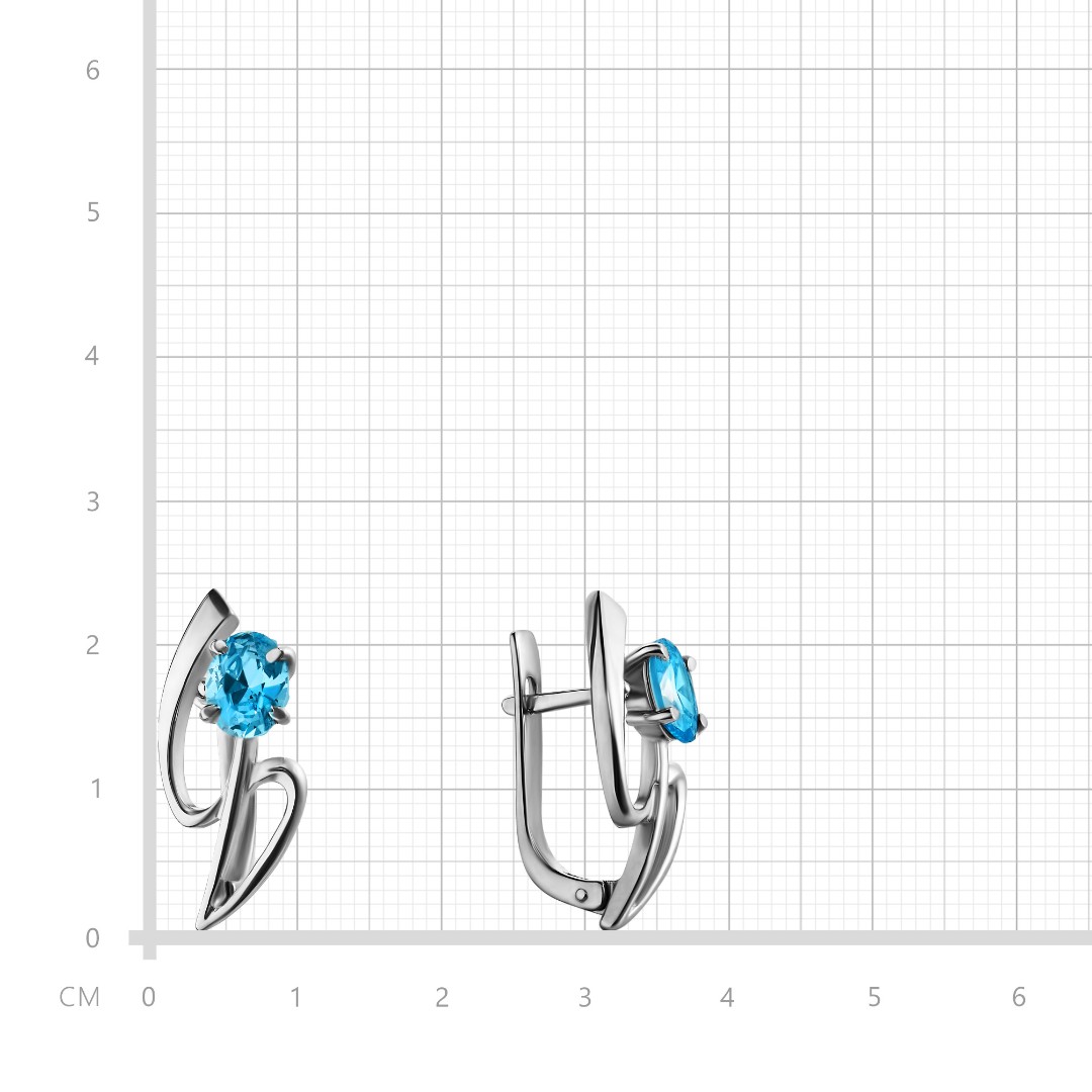 Серебряные серьги  Серьги,Серебро,с вставкой Фианит,с замком Английский,РОССИЯ