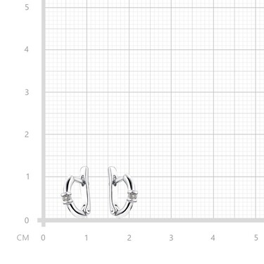 Серебряные серьги с фианитом, родий