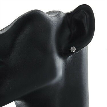 Серебряные серьги / Пусеты / Гвоздики с фианитом, родий