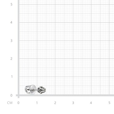 Серебряные серьги / Пусеты / Гвоздики с фианитом, родий