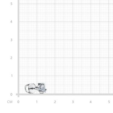 Серебряные серьги / Пусеты / Гвоздики с фианитом, огранка треугольник, родий