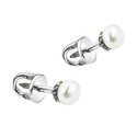Серьги,Серьги Пусеты,Серьги Гвоздики,Серебро,с вставкой Жемчуг натуральный,с замком Пусет,Винтовой,Штыревой,Штифтовой,РОССИЯ