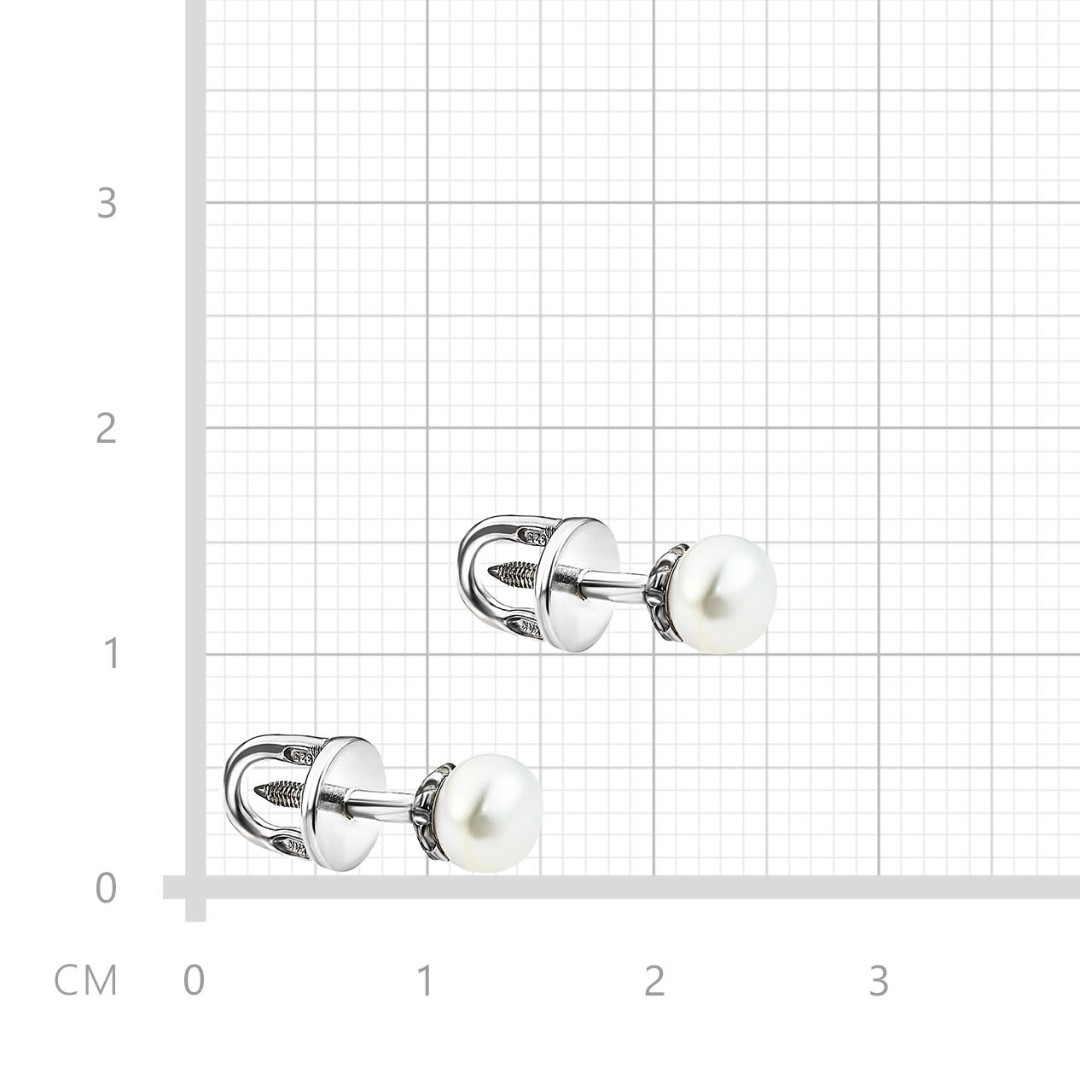 Серьги,Серьги Пусеты,Серьги Гвоздики,Серебро,с вставкой Жемчуг натуральный,с замком Пусет,Винтовой,Штыревой,Штифтовой,РОССИЯ