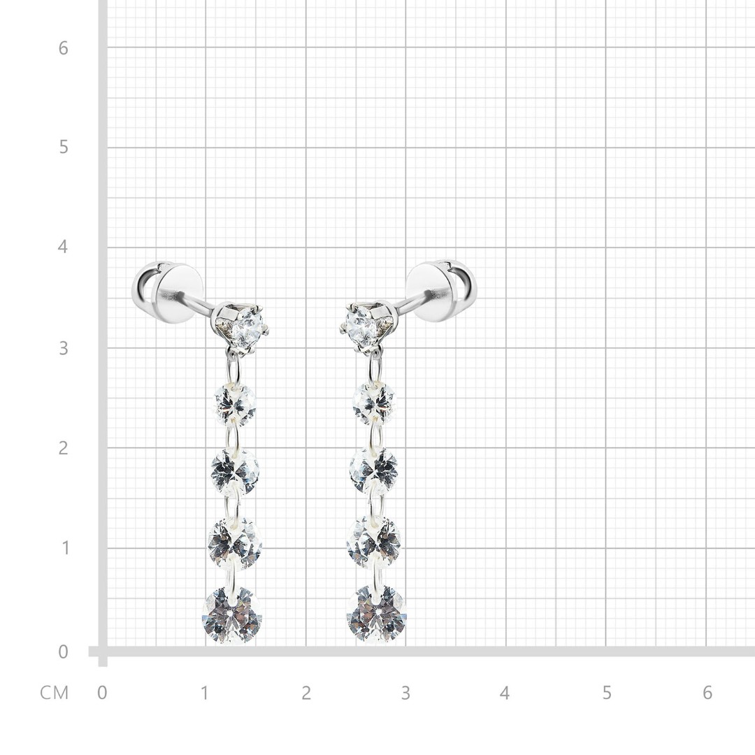 Серебряные серьги / Пусеты / Гвоздики  Серьги,Серьги Пусеты,Серьги Гвоздики,Серебро,с вставкой Фианит,с замком Пусет,Винтовой,Штыревой,Штифтовой,РОССИЯ