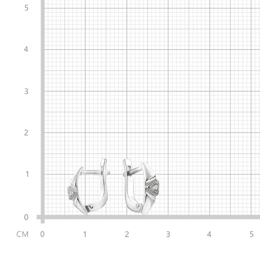 Серебряные серьги  Серьги,Серебро,с вставкой Фианит,с замком Английский,РОССИЯ