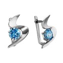 Серебряные серьги  Серьги,Серебро,с вставкой Фианит,с замком Английский,РОССИЯ