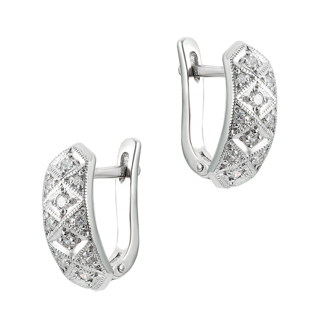 Серебряные серьги  Серьги,Серебро,с вставкой Фианит,РОССИЯ