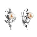 Серьги,Серебро,с вставкой Жемчуг натуральный,с замком Английский,РОССИЯ