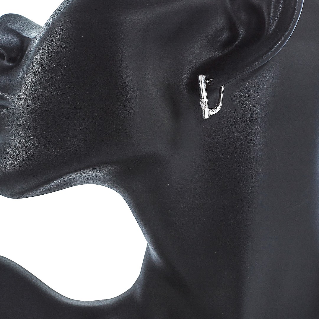 Серебряные серьги  Серьги,Серебро,с вставкой Фианит,с замком Английский,РОССИЯ