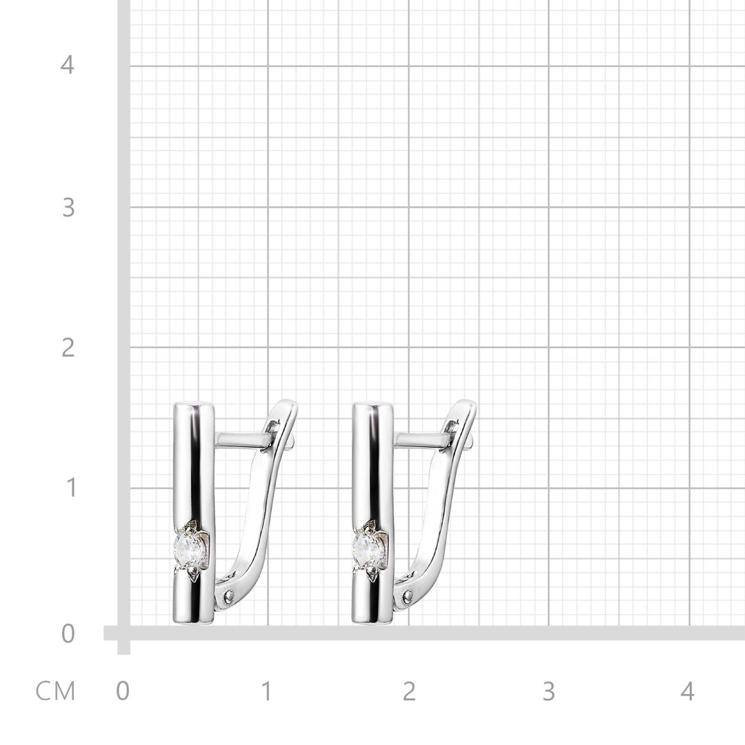 Серебряные серьги  Серьги,Серебро,с вставкой Фианит,с замком Английский,РОССИЯ