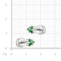 Серебряные серьги / Пусеты / Гвоздики с зеленым фианитом, огранка треугольник, родий Серьги,Серьги Пусеты,Серьги Гвоздики,Серебро,с вставкой Фианит Зеленая цвета,с замком Пусет,Винтовой,Штыревой,Штифтовой,РОССИЯ