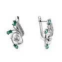 Серебряные серьги  Серьги,Серебро,с вставкой Фианит,с замком Английский,РОССИЯ