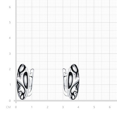 Серебряные серьги с эмалью, родий