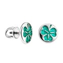 Серьги,Серьги Пусеты,Серьги Гвоздики,Серебро,с вставкой Эмаль Зеленая цвета,с замком Пусет,Винтовой,Штыревой,Штифтовой,РОССИЯ