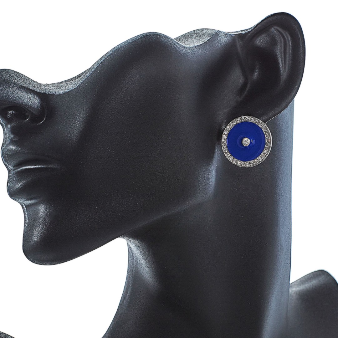 Серьги,Серебро,с вставкой Фианит,Эмаль,с замком Английский,РОССИЯ