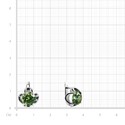 Серебряные серьги с зеленым фианитом, родий Серьги,Серебро,с вставкой Фианит,с замком Английский,РОССИЯ