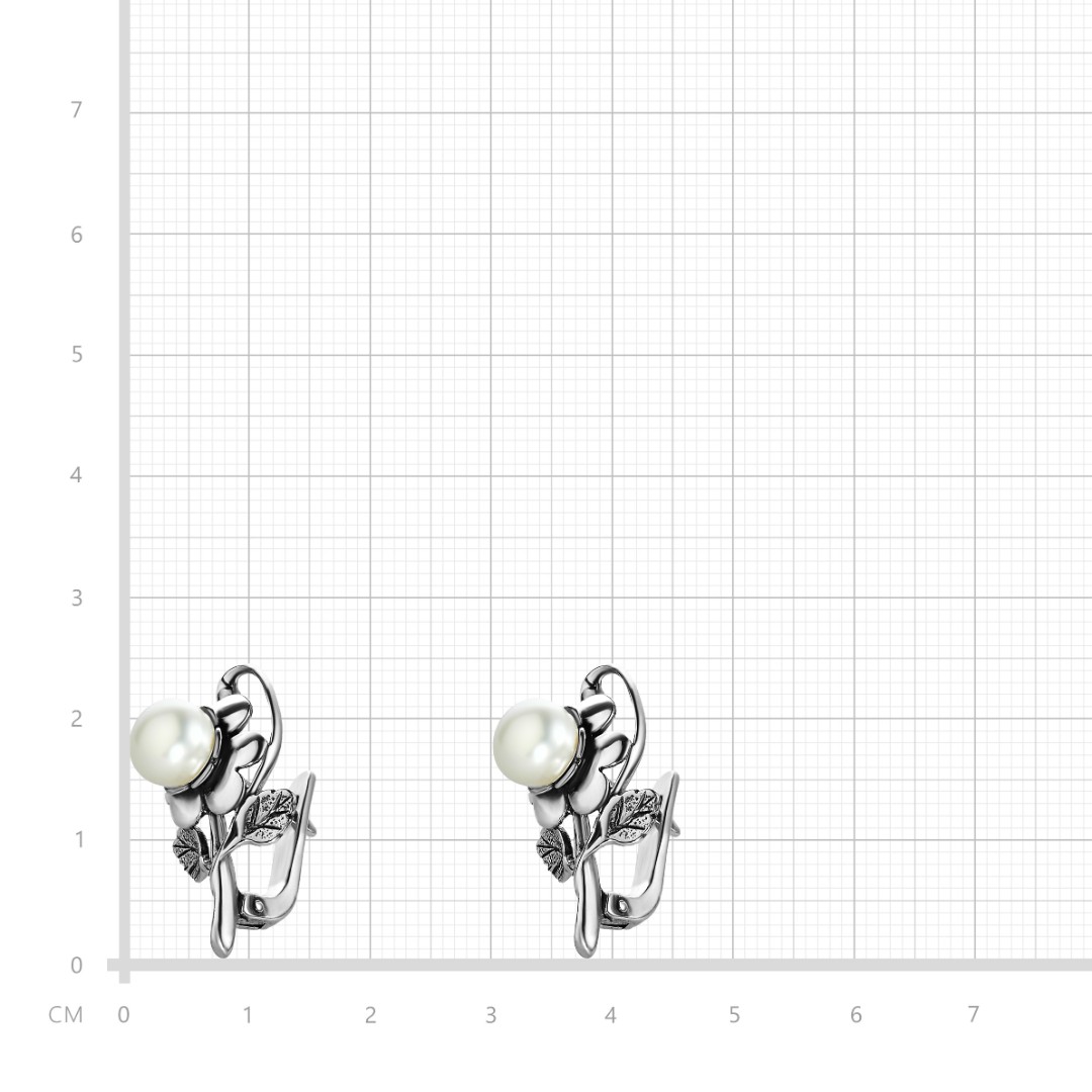 Серьги,Серебро,с вставкой Жемчуг культивированный,РОССИЯ