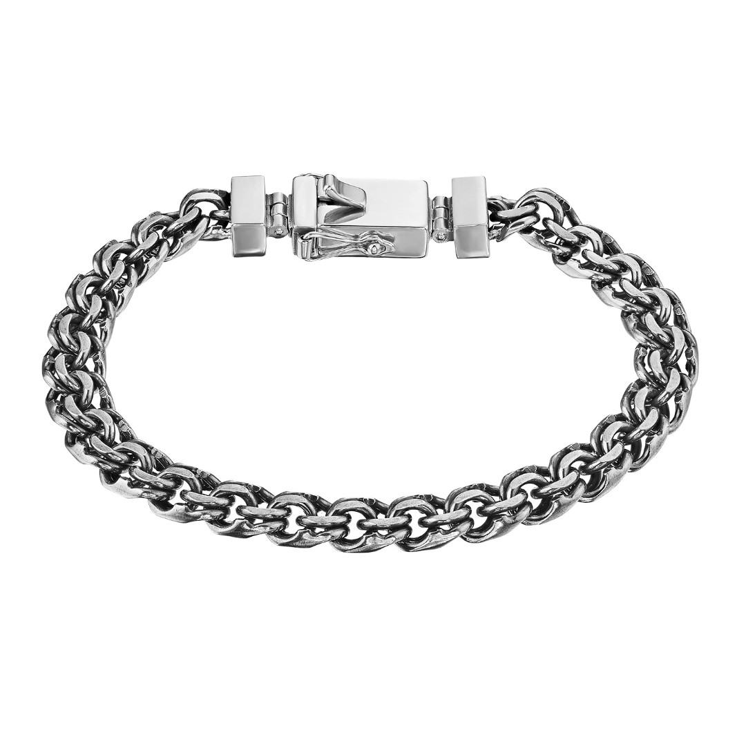 Браслет на руку,Серебро,с вставкой Без вставок,с замком Коробочка,РОССИЯ