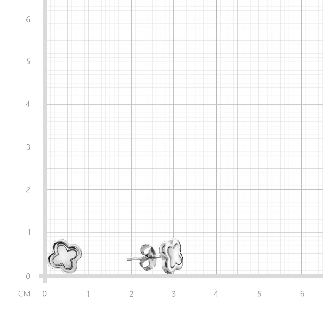 Серьги,Серебро,с вставкой Перламутр натуральный Белая цвета,с замком Пусет,КИТАЙ