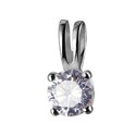 Серебряная круглая подвеска с цирконом, в родии Подвеска,Кулон,Серебро,с вставкой Циркон Белая цвета,ГОНКОНГ