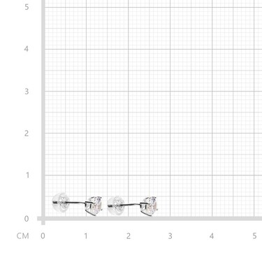 Серебряные серьги пусеты гвоздики с белыми кубическими цирконами, в родии