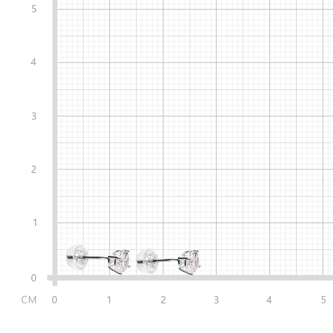 Серьги,Серьги Пусеты,Серьги Гвоздики,Серебро,с вставкой Цирконий кубический Белая цвета,с замком Пусет,Винтовой,Штыревой,Штифтовой,ГОНКОНГ