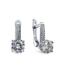 Серьги,Серебро,с вставкой Цирконий кубический Белая цвета,с замком Английский,ГОНКОНГ