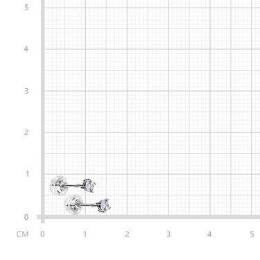 Серебряные серьги / Пусеты / Гвоздики с белыми кубическими цирконами, в родии