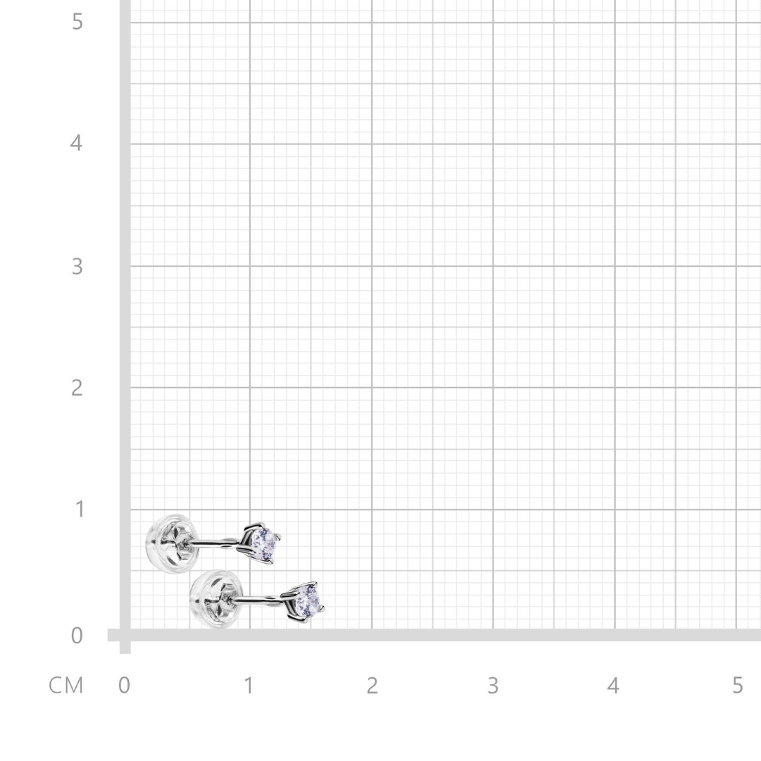Серебряные серьги / Пусеты / Гвоздики с белыми кубическими цирконами, в родии Серьги,Серьги Пусеты,Серьги Гвоздики,Серебро,с вставкой Цирконий кубический Белая цвета,с замком Пусет,Винтовой,Штыревой,Штифтовой,ГОНКОНГ