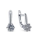 Серьги,Серебро,с вставкой Цирконий кубический Белая цвета,с замком Английский,ГОНКОНГ