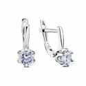 Серьги,Серебро,с вставкой Цирконий кубический Белая цвета,с замком Английский,ГОНКОНГ