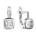 Серебряные серьги  Серьги,Серебро,с вставкой Цирконий кубический Белая цвета,с замком Английский,ГОНКОНГ