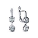 Серьги,Серебро,с вставкой Цирконий кубический Белая цвета,с замком Английский,ГОНКОНГ