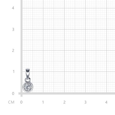 Серебряная круглая подвеска с цирконом, в родии