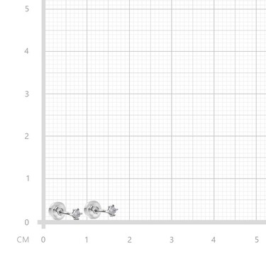 Серебряные серьги / Пусеты / Гвоздики с белыми кубическими цирконами, в родии