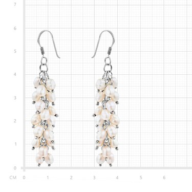 Серебряные длинные серьги люстры 