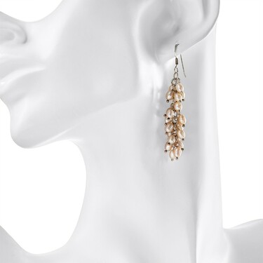 Серебряные длинные серьги люстры 