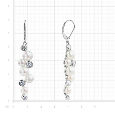 Серебряные длинные серьги люстры 