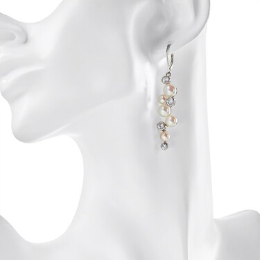 Серебряные длинные серьги люстры 