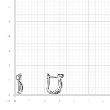 Серебряные серьги с фианитом, родий