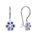 Серьги,Серебро,с вставкой Эмаль Синяя цвета,с замком Петля,Французский,РОССИЯ