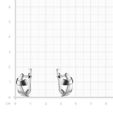 Серебряные серьги, родий