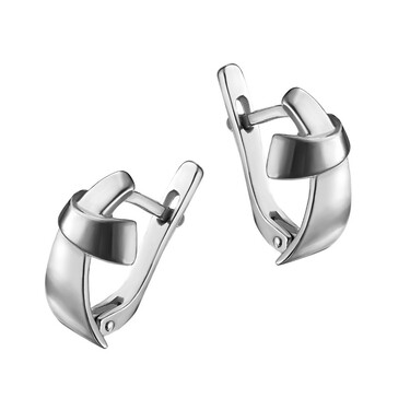 Серебряные серьги, родий